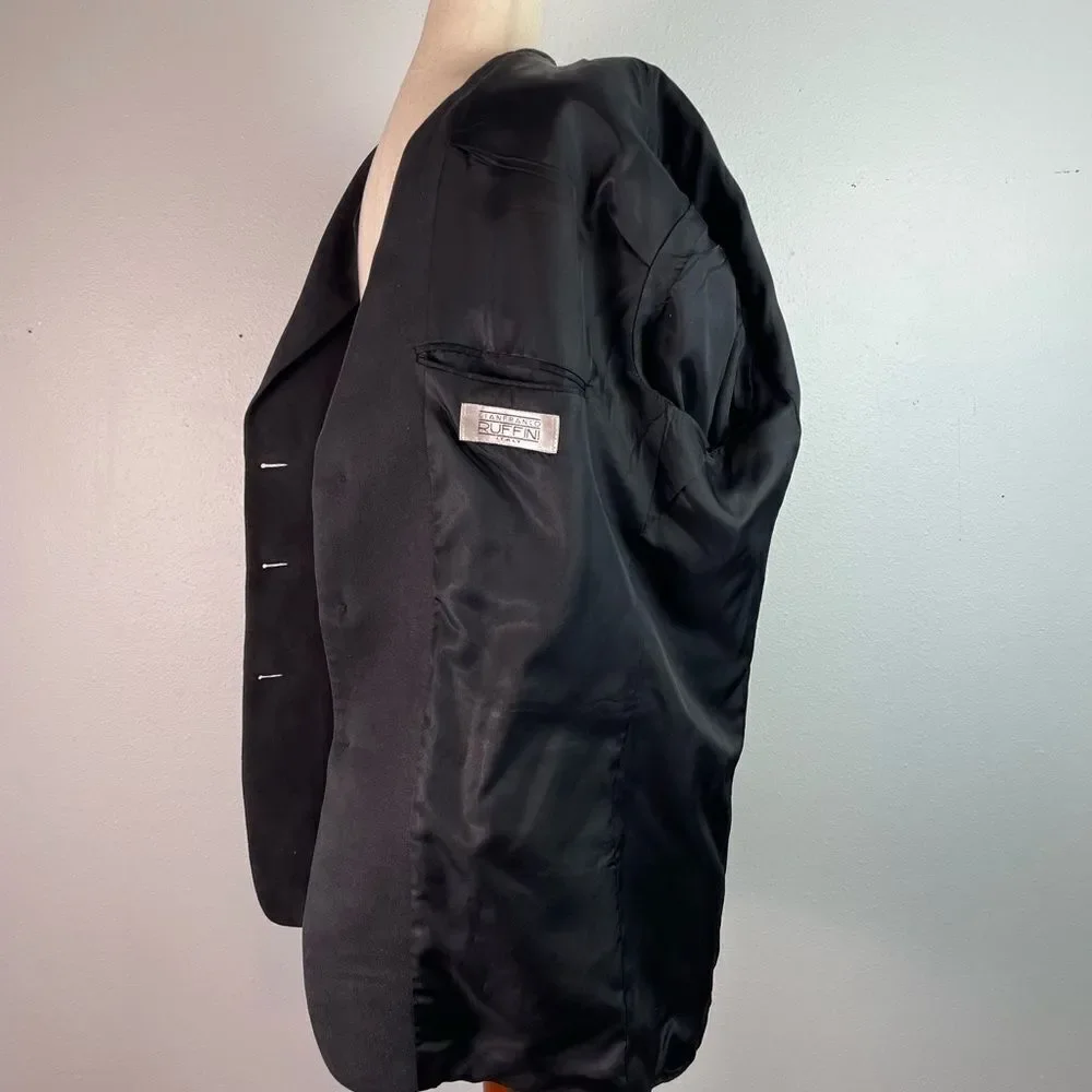 GianFranco Black Suede Sport Coat Size 42R EUC